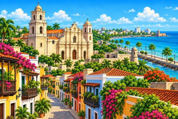 La Zona Colonial y el Malecón de Santo Domingo.